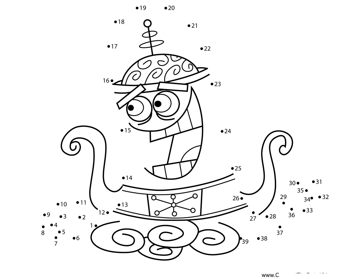 Mark-Chang-Fairly-Odd-Parents printable dot to dot worksheet