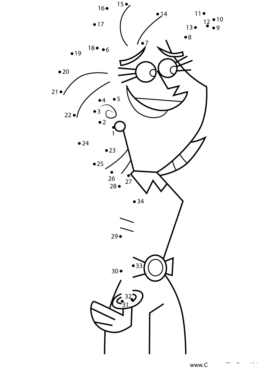 Mrs-Turner-Fairly-Odd-Parents printable dot to dot worksheet