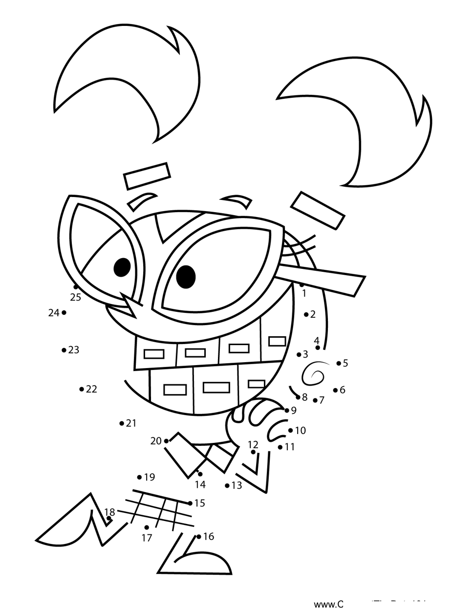 Tootie-Fairly-Odd-Parents dot to dot worksheets