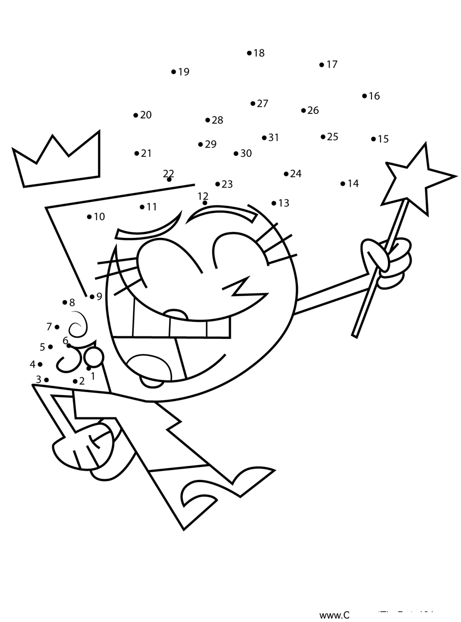 Wanda-Cherring-Fairly-Odd-Parents dot to dot worksheets