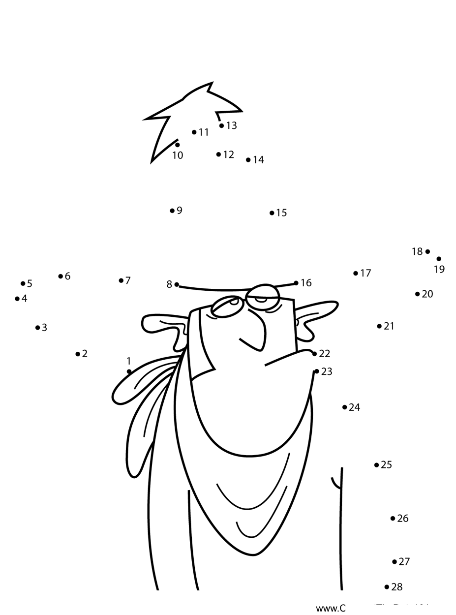 Abner-Dimwit-The-Ren--Stimpy-Show printable dot to dot worksheet