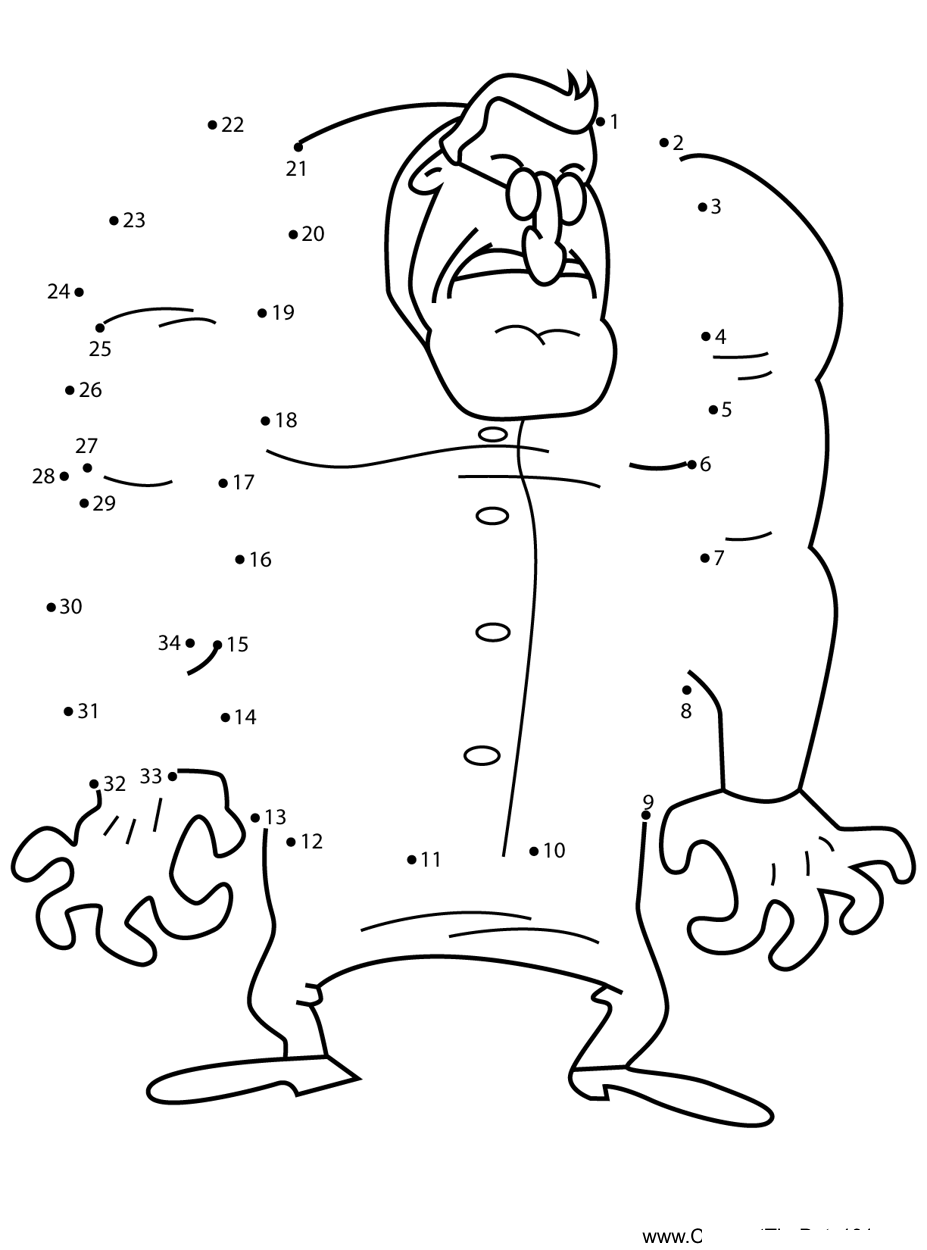 Anthonys-Dad-The-Ren--Stimpy-Show printable dot to dot worksheet