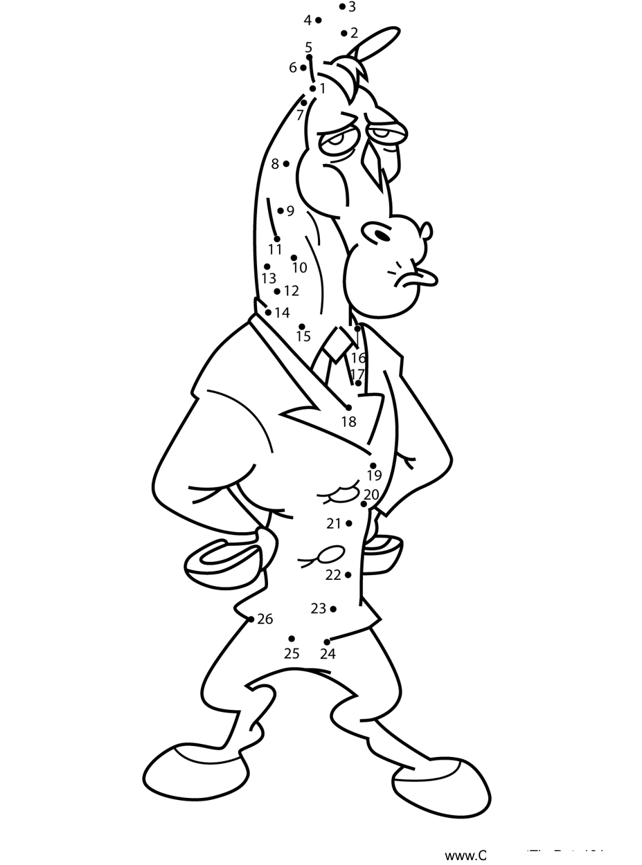 Mr-Horse-Wearing-Suit-The-Ren--Stimpy-Show dot to dot worksheets