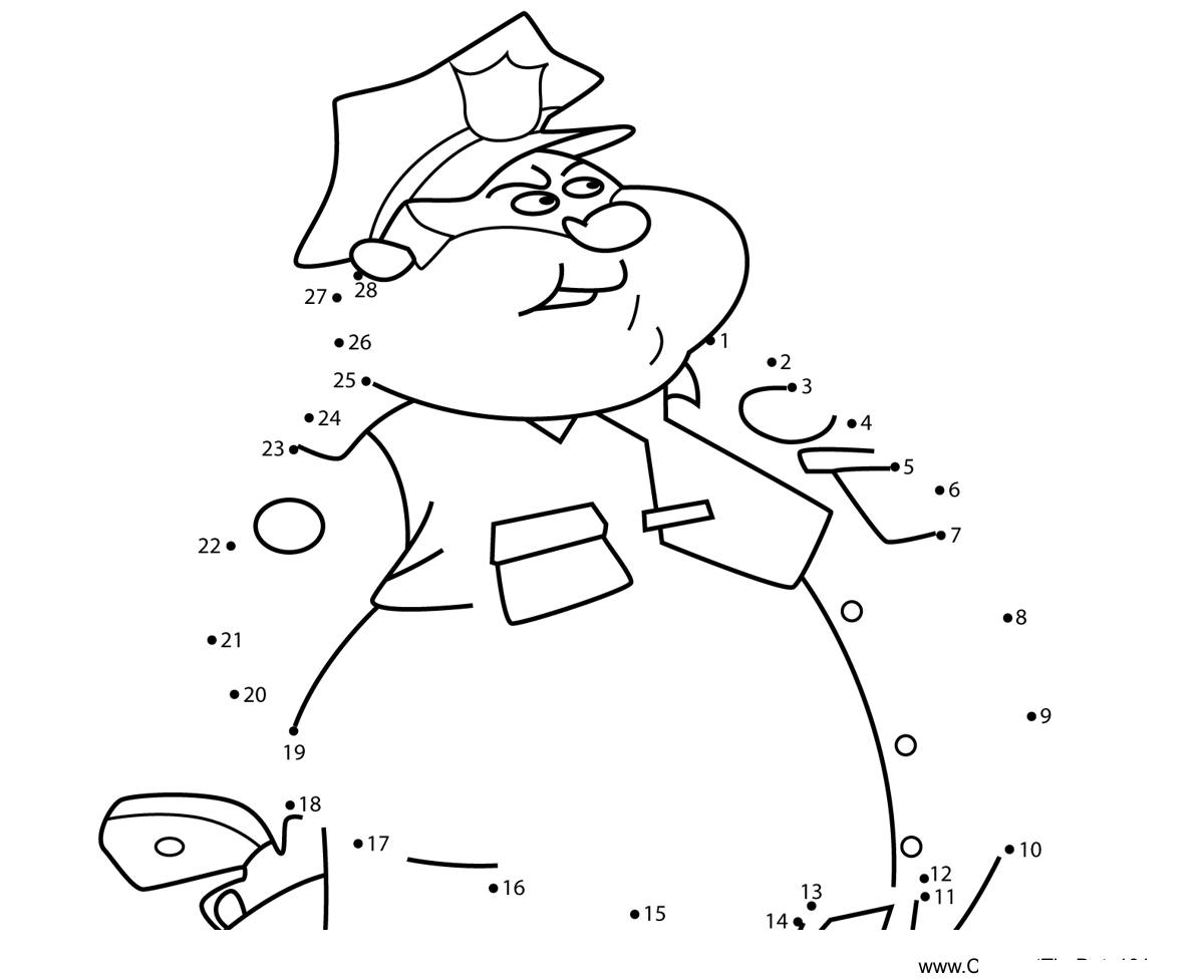 Policeman-The-Ren--Stimpy-Show dot to dot worksheets