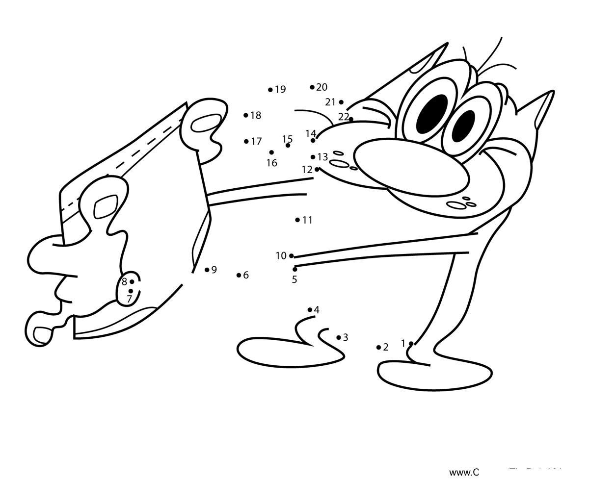 Stimpy-And-His-Underwear-The-Ren--Stimpy-Show printable dot to dot worksheet