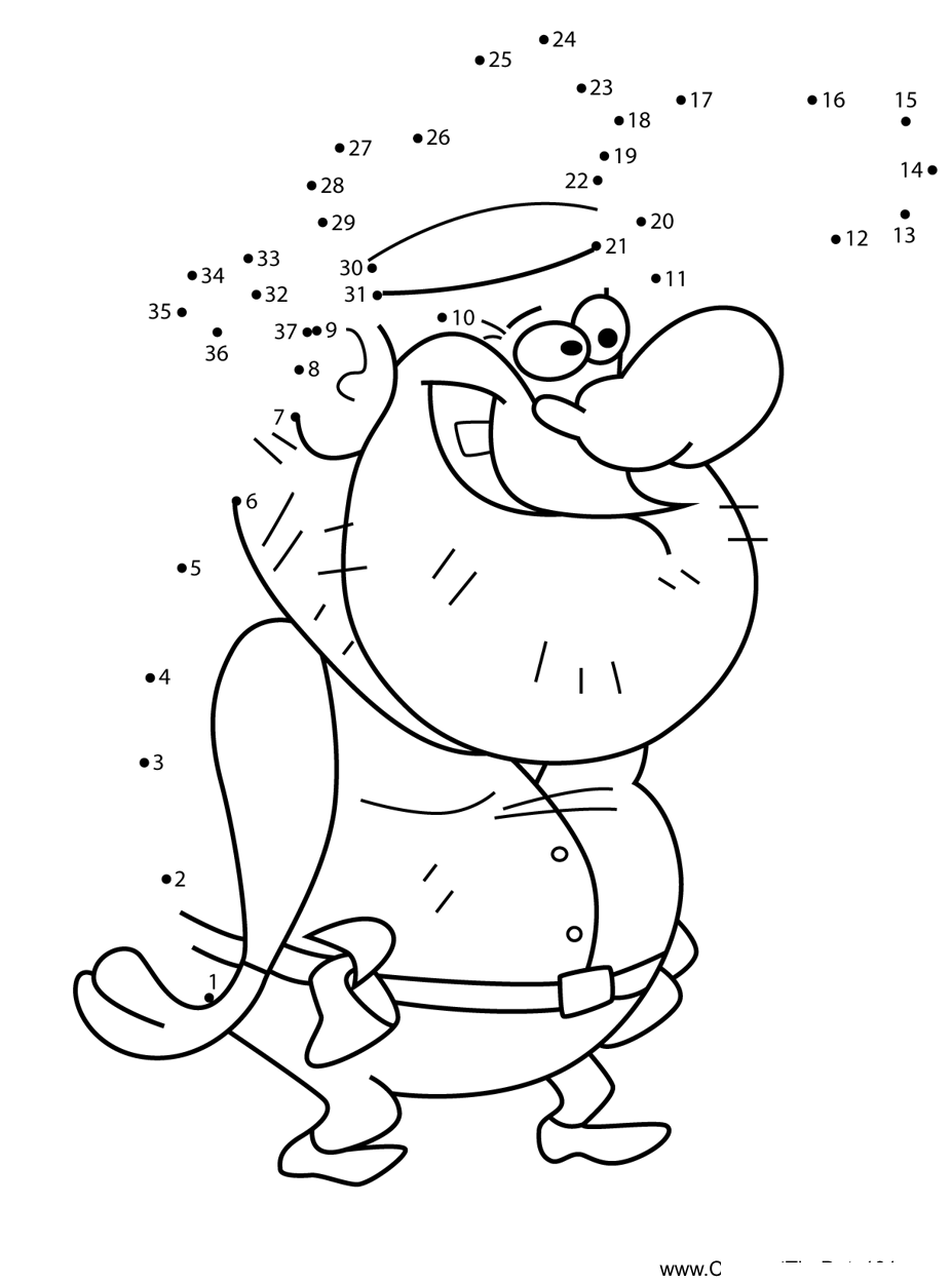 Tex-The-Ren--Stimpy-Show dot to dot worksheets