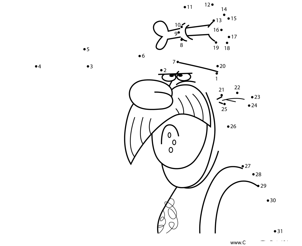 Zookeeper-The-Ren--Stimpy-Show printable dot to dot worksheet