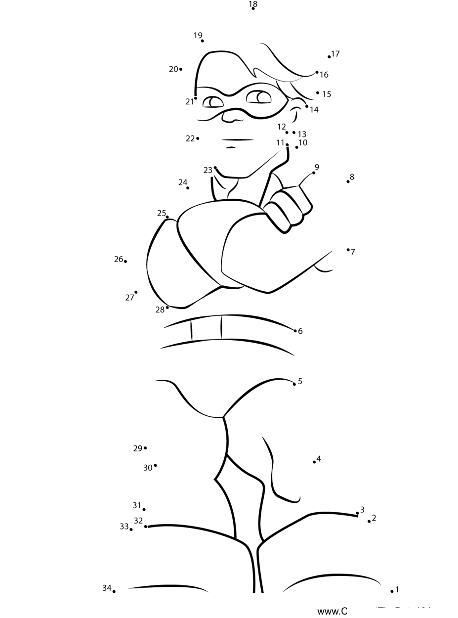 Bucky-The-Super-Hero-Squad-Show printable dot to dot worksheet