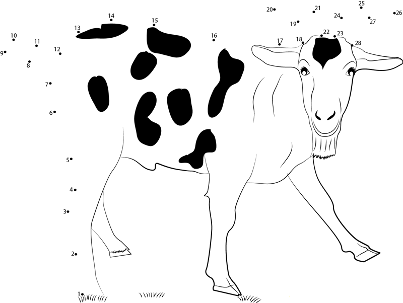 Black Goat printable dot to dot worksheet