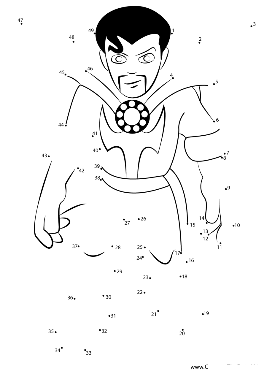 Dr-Strange-The-Super-Hero-Squad-Show printable dot to dot worksheet