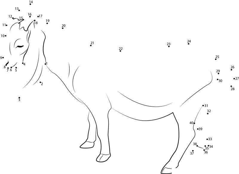 Charlie Goat printable dot to dot worksheet