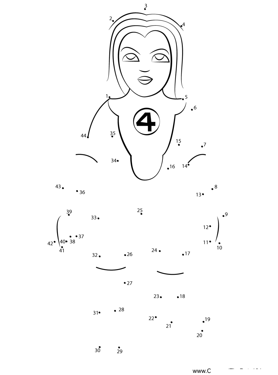 Invisible-Woman-The-Super-Hero-Squad-Show printable dot to dot worksheet