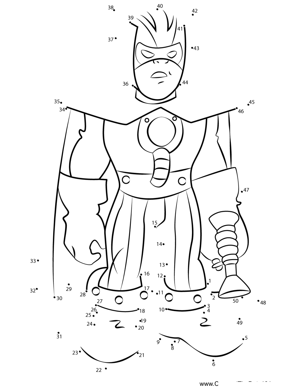 Melter-The-Super-Hero-Squad-Show printable dot to dot worksheet