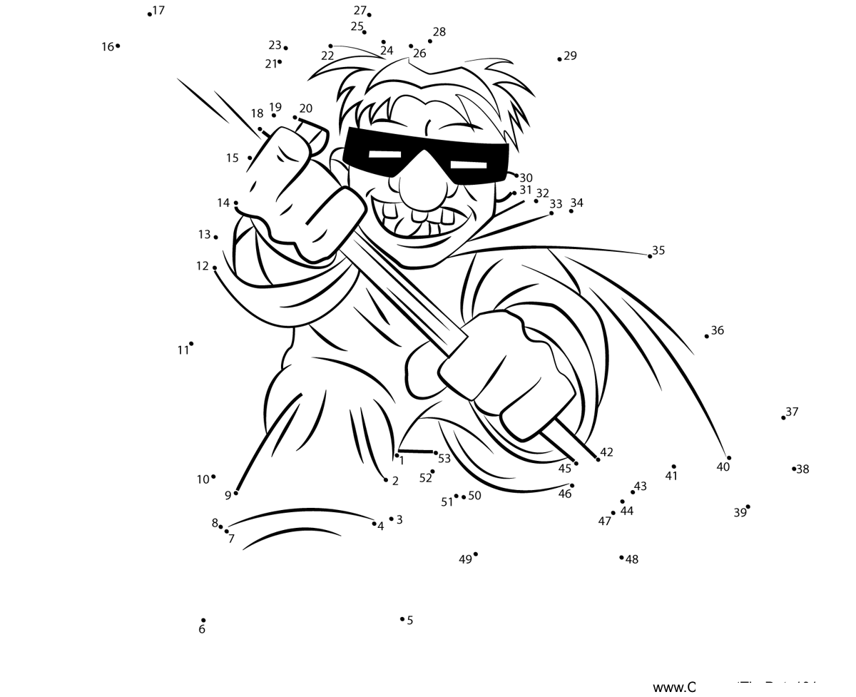 Mole-Man-The-Super-Hero-Squad-Show printable dot to dot worksheet