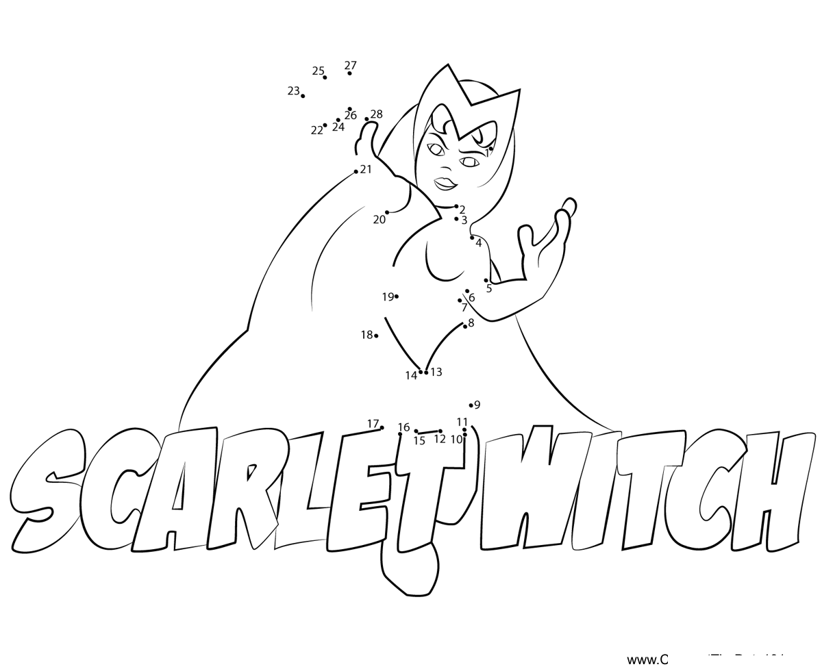 Scarlet-Witch-The-Super-Hero-Squad-Show printable dot to dot worksheet