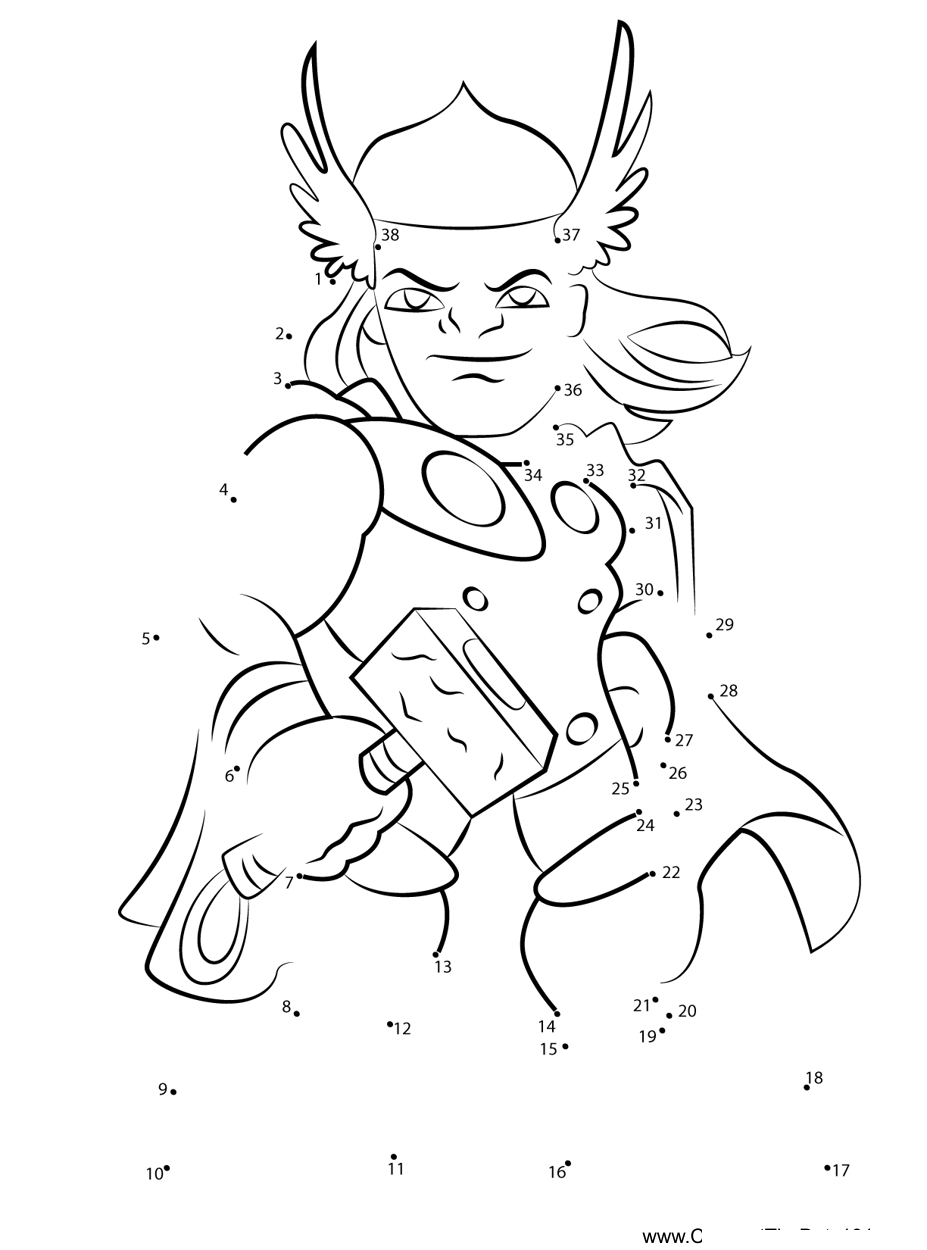 Thor-The-Super-Hero-Squad-Show printable dot to dot worksheet