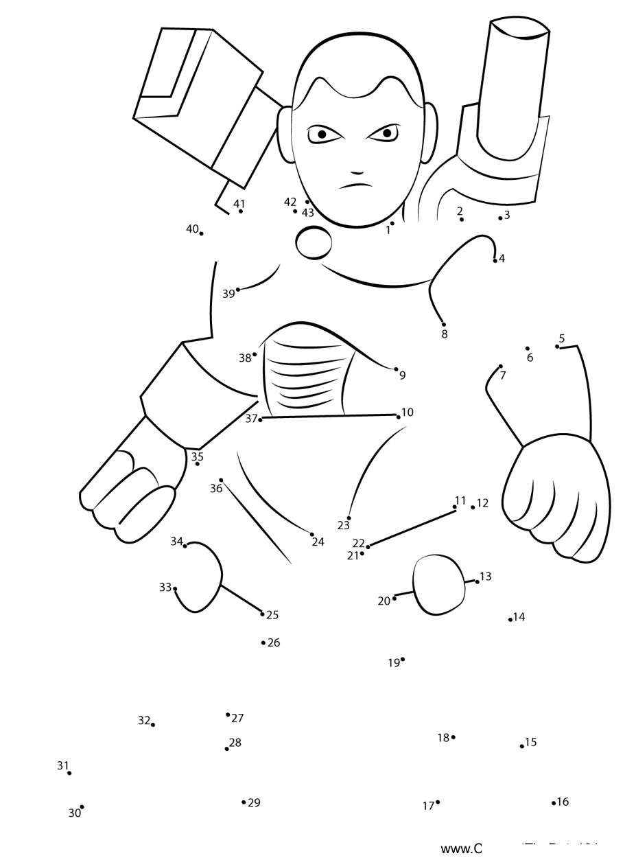 War-Machine-The-Super-Hero-Squad-Show printable dot to dot worksheet