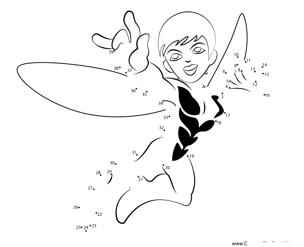 Wasp-The-Super-Hero-Squad-Show printable dot to dot worksheet