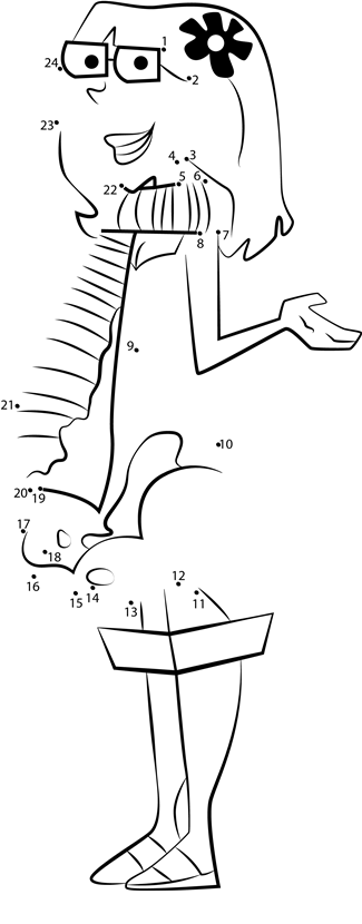 Alana-From-Total-Drama-Island-Dot-To-Dot printable dot to dot worksheet