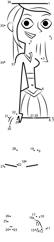 Amy-From-Total-Drama-Dot-To-Dot printable dot to dot worksheet