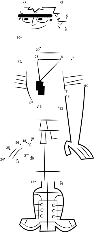 Brick-From-Total-Drama-Dot-To-Dot printable dot to dot worksheet