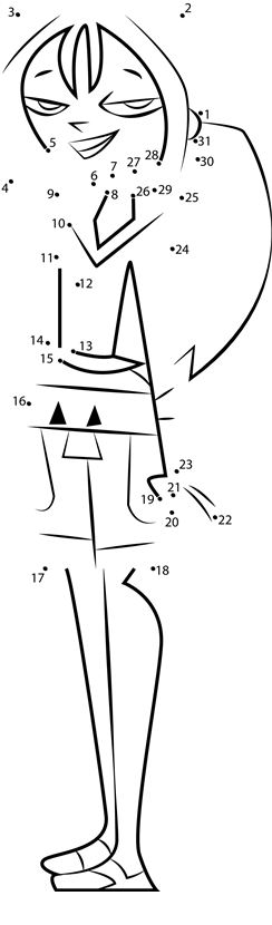 Bridgette-From-Total-Drama-Island-Dot-To-Dot printable dot to dot worksheet