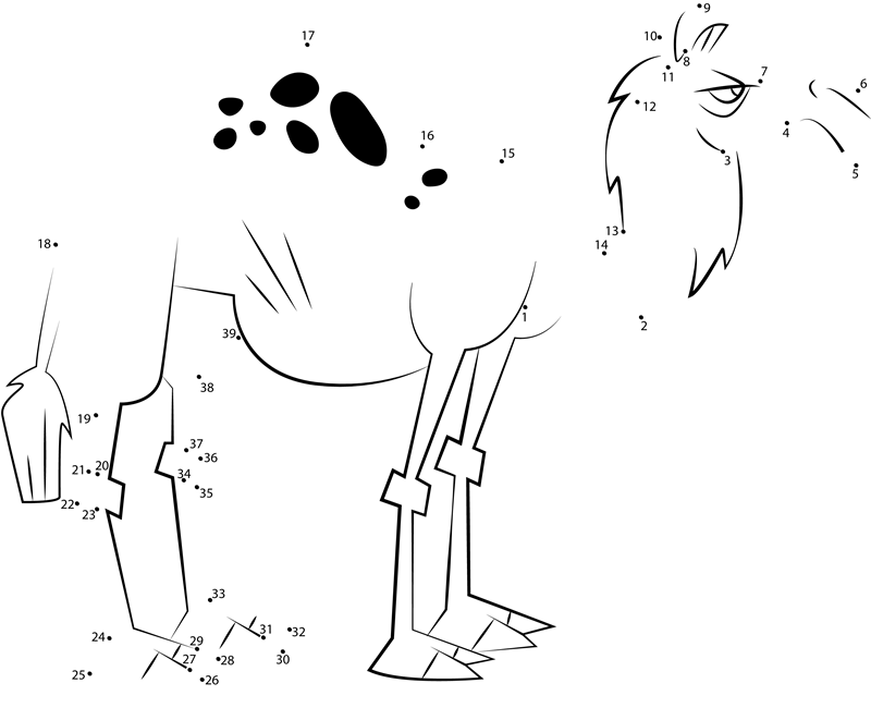 Camel-From-Total-Drama-Dot-To-Dot printable dot to dot worksheet