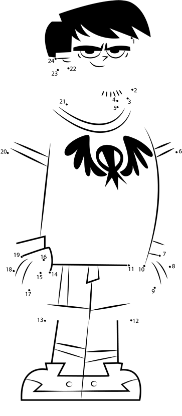 Chet-From-Total-Drama-Dot-To-Dot printable dot to dot worksheet