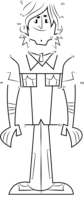 Chris-From-Total-Drama-Dot-To-Dot printable dot to dot worksheet