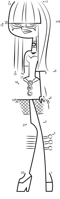 Crimson-From-Total-Drama-Dot-To-Dot printable dot to dot worksheet