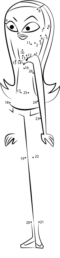 Dakota-From-Total-Drama-Dot-To-Dot printable dot to dot worksheet