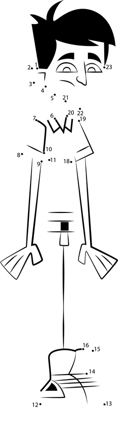 Dave-From-Total-Drama-Dot-To-Dot printable dot to dot worksheet