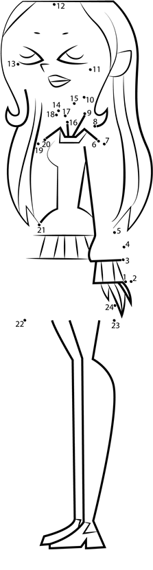 Dawn-From-Total-Drama-Dot-To-Dot printable dot to dot worksheet