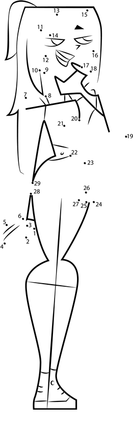 Destiny-From-Total-Drama-Island-Dot-To-Dot printable dot to dot worksheet