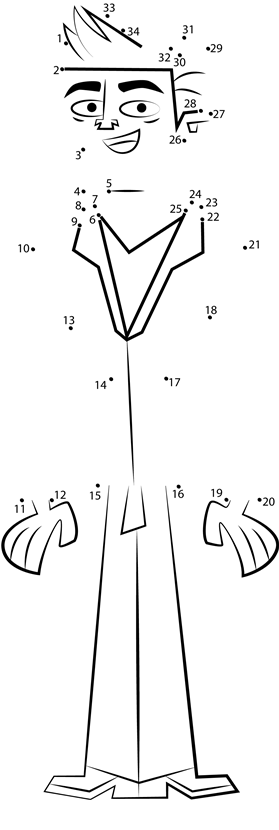 Don-From-Total-Drama-Dot-To-Dot printable dot to dot worksheet
