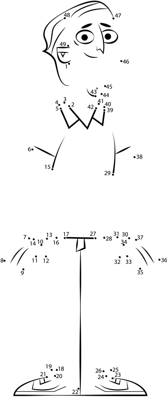 Dwayne-From-Total-Drama-Dot-To-Dot printable dot to dot worksheet