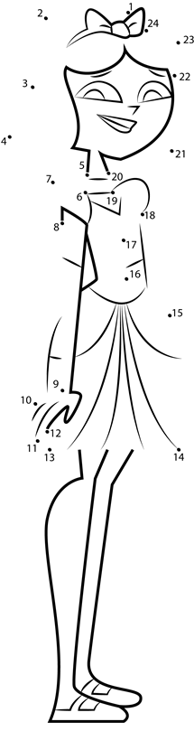 Ella-From-Total-Drama-Dot-To-Dot printable dot to dot worksheet