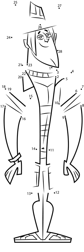 Geoff-From-Total-Drama-Dot-To-Dot printable dot to dot worksheet