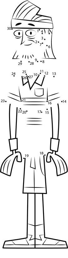 Gerry-From-Total-Drama-Dot-To-Dot printable dot to dot worksheet