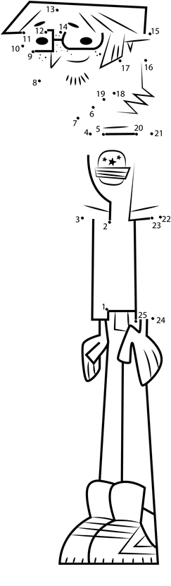Harold-From-Total-Drama-Dot-To-Dot printable dot to dot worksheet
