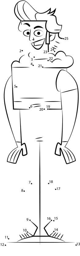 Jacques-From-Total-Drama-Dot-To-Dot printable dot to dot worksheet