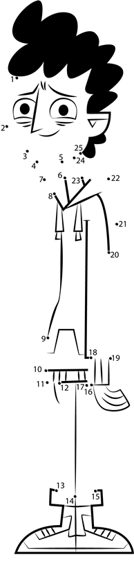 Jay-From-Total-Drama-Dot-To-Dot printable dot to dot worksheet