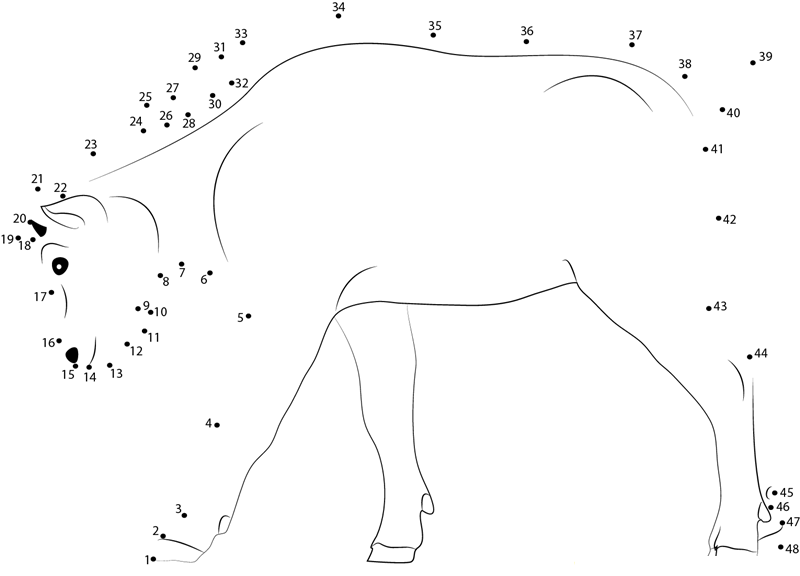 Mountain Goat Kid printable dot to dot worksheet