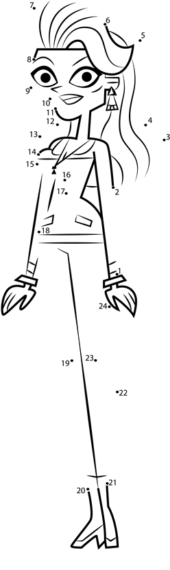 Kelly-From-Total-Drama-Dot-To-Dot printable dot to dot worksheet