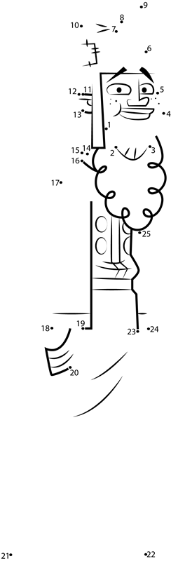 Leonard-From-Total-Drama-Dot-To-Dot printable dot to dot worksheet