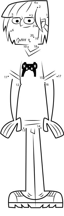 Lorenzo-From-Total-Drama-Dot-To-Dot printable dot to dot worksheet