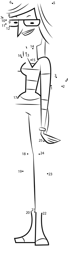 Mary-From-Total-Drama-Dot-To-Dot printable dot to dot worksheet