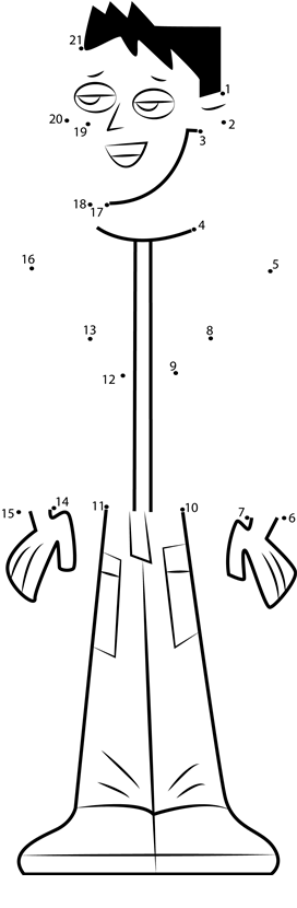 Matt-From-Total-Drama-Island-Dot-To-Dot printable dot to dot worksheet