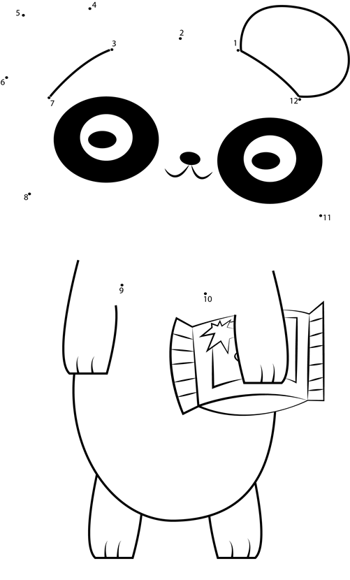 Panda-Bear-From-Total-Drama-Dot-To-Dot printable dot to dot worksheet