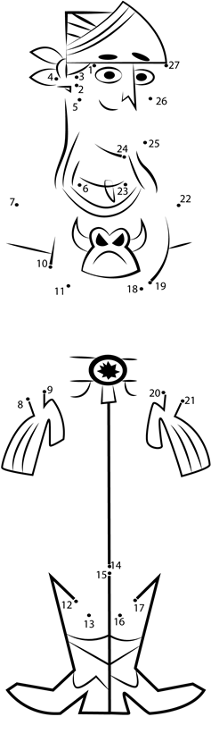 Rock-From-Total-Drama-Dot-To-Dot printable dot to dot worksheet